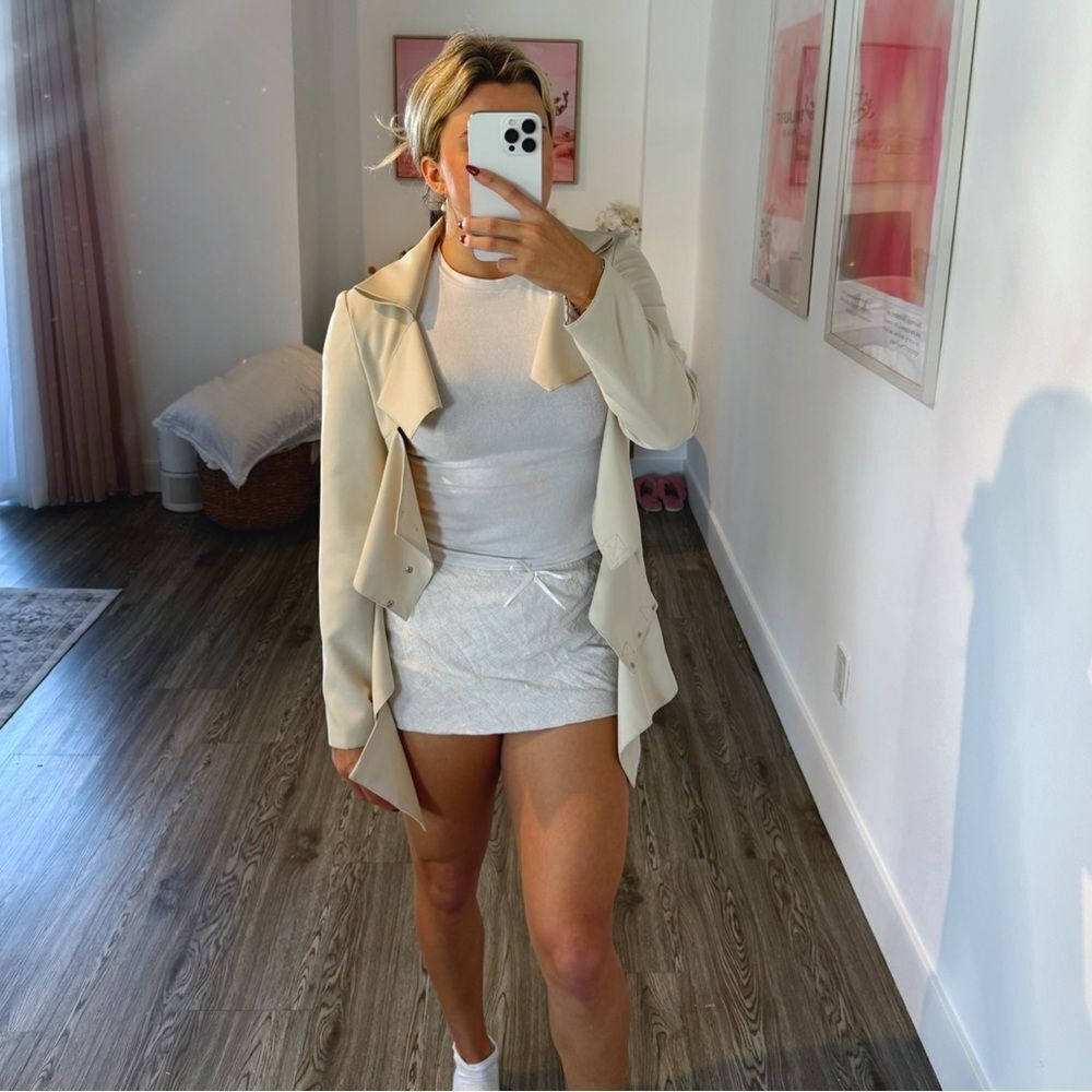 Cream Lightweight Button Front Jacket